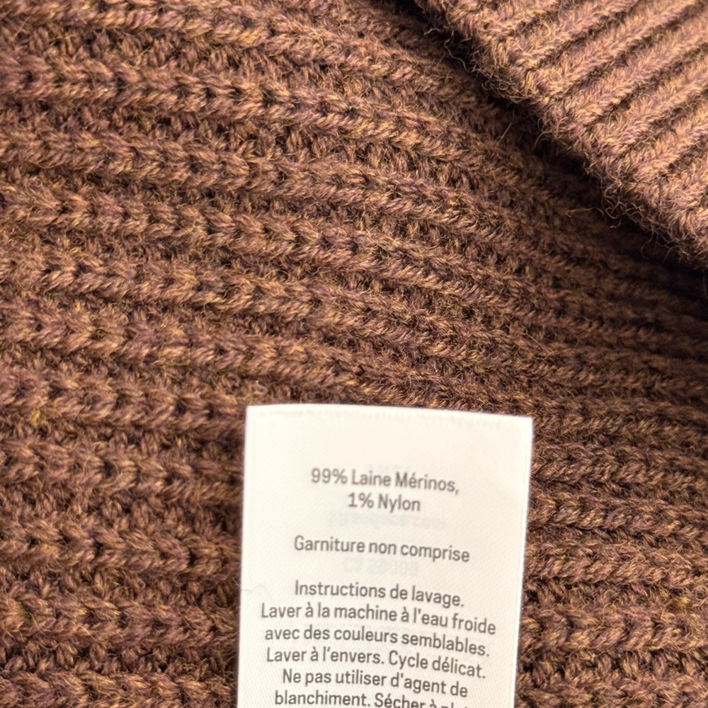 Kit and Ace Merino Wool Grace Sweater Dress Brown Mock Neck Ribbed NWT Small - Picture 5 of 9